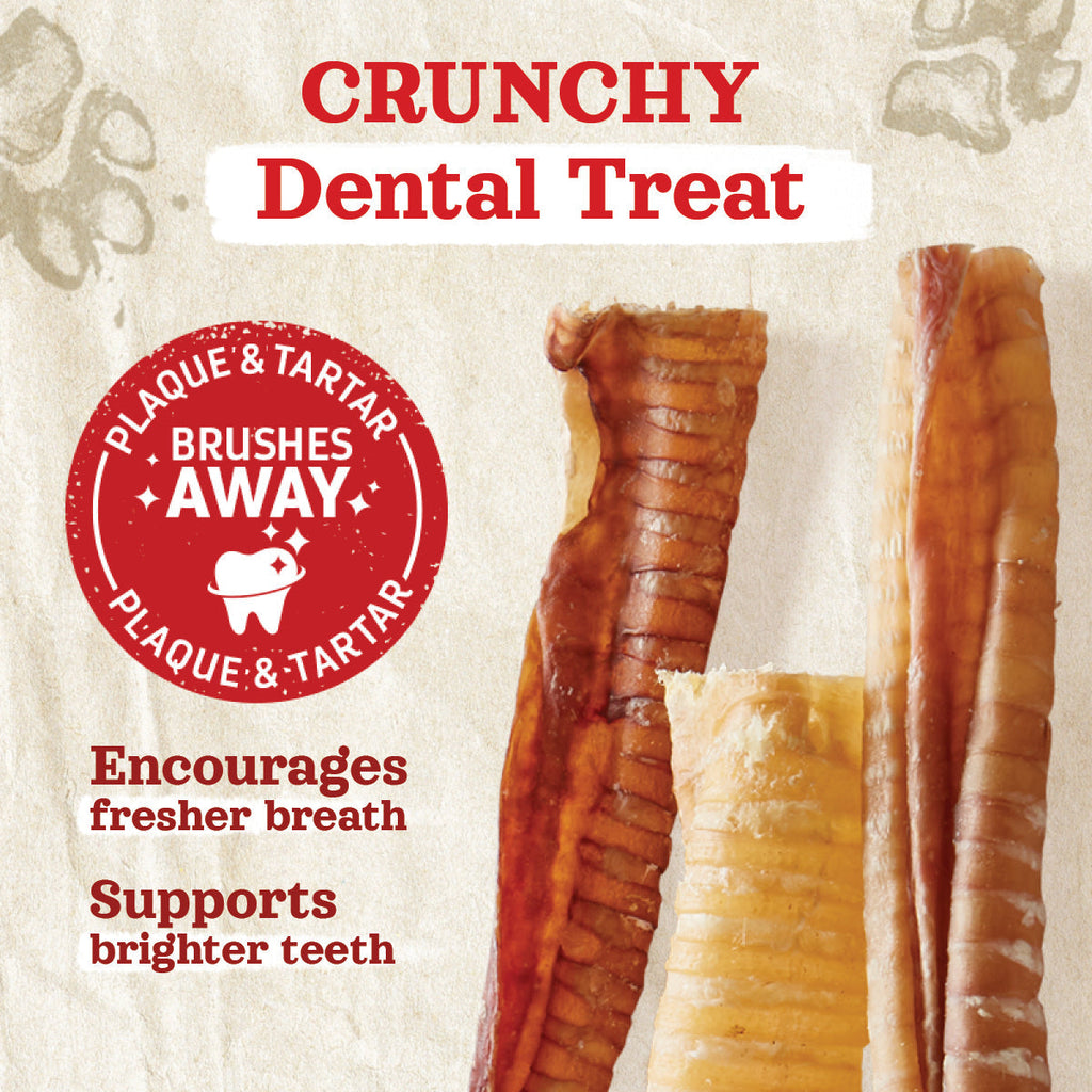12 Inch Beef Trachea Dog Chews, Single-Ingredient Grass-Fed Treats in an Eight Pack for Supervised Chewing source image 5
