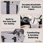 Pet Car Booster Seat and Carrier for Small Pets, Convertible Travel Basket with Safety Tether and Pillow source image 5