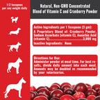 Dog Vitamin C Supplement in Powder or Capsule Form, Cranberry Blend for Daily Mealtime Feeding source image 5