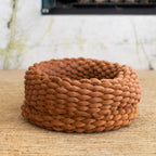 Handwoven Cat Nest Bed, Adjustable Velvety Knotted Design in Five Neutral and Earth-Tone Colors source image 5