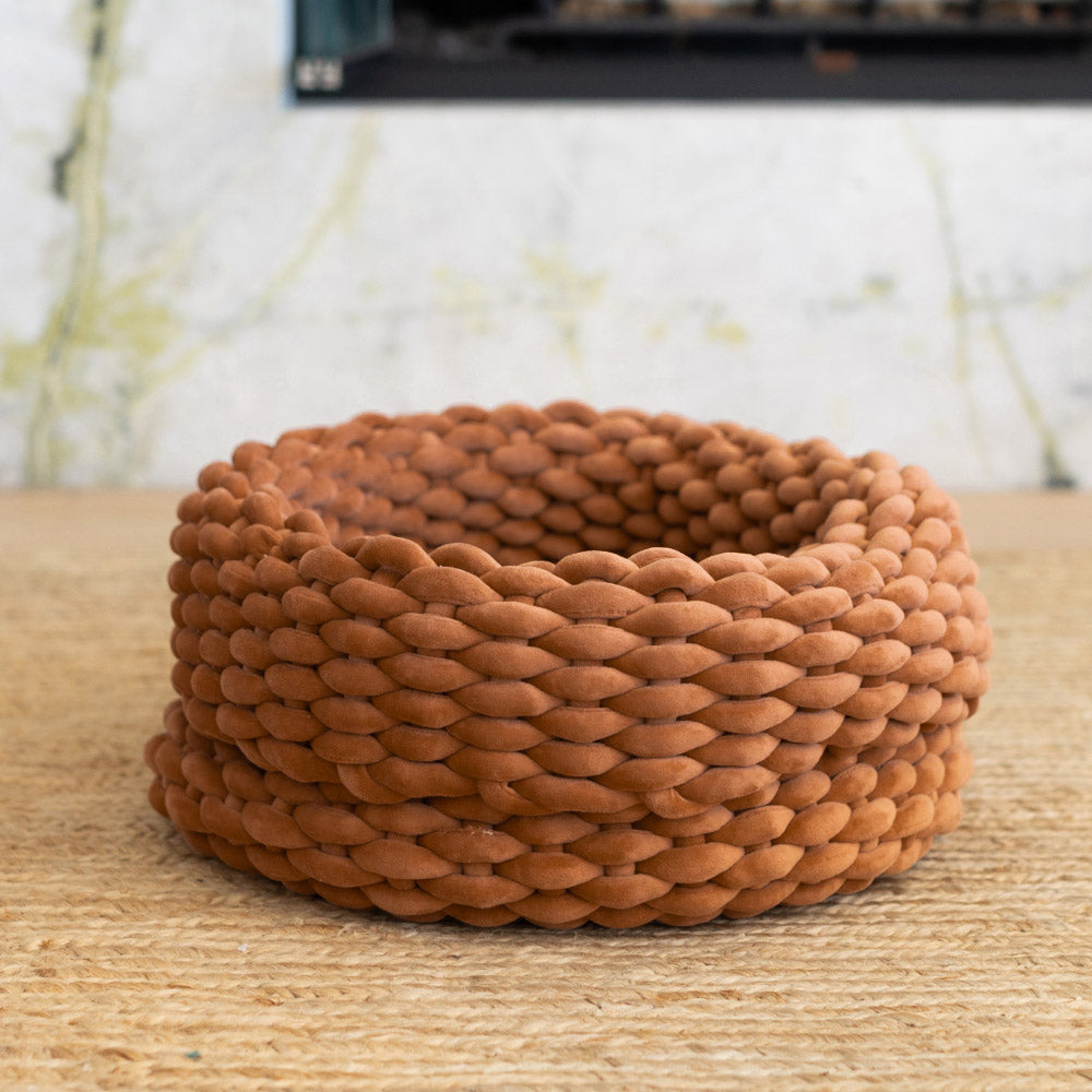 Handwoven Cat Nest Bed, Adjustable Velvety Knotted Design in Five Neutral and Earth-Tone Colors source image 5