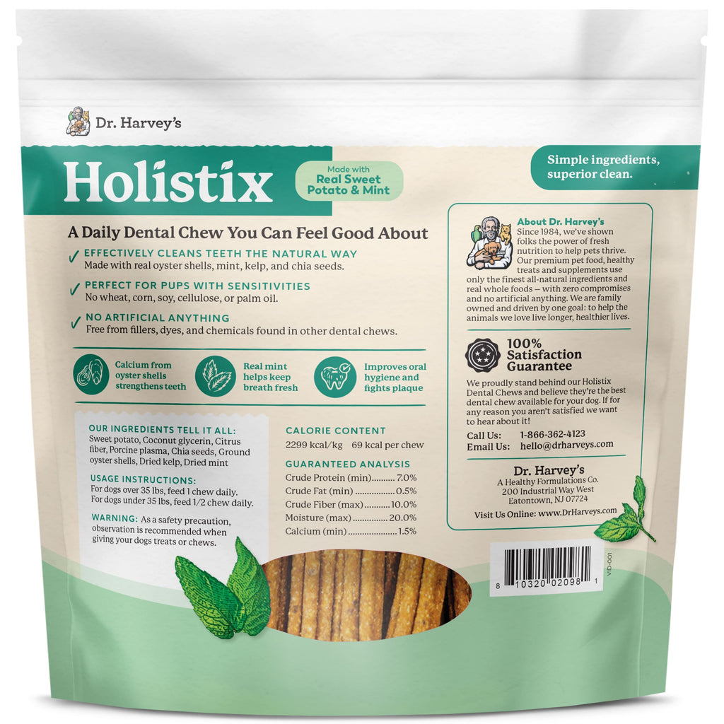 Sweet Potato Dental Chews for Dogs, Mint-Flavored 24 oz Bag for Natural Abrasion and Fresher Breath source image 5