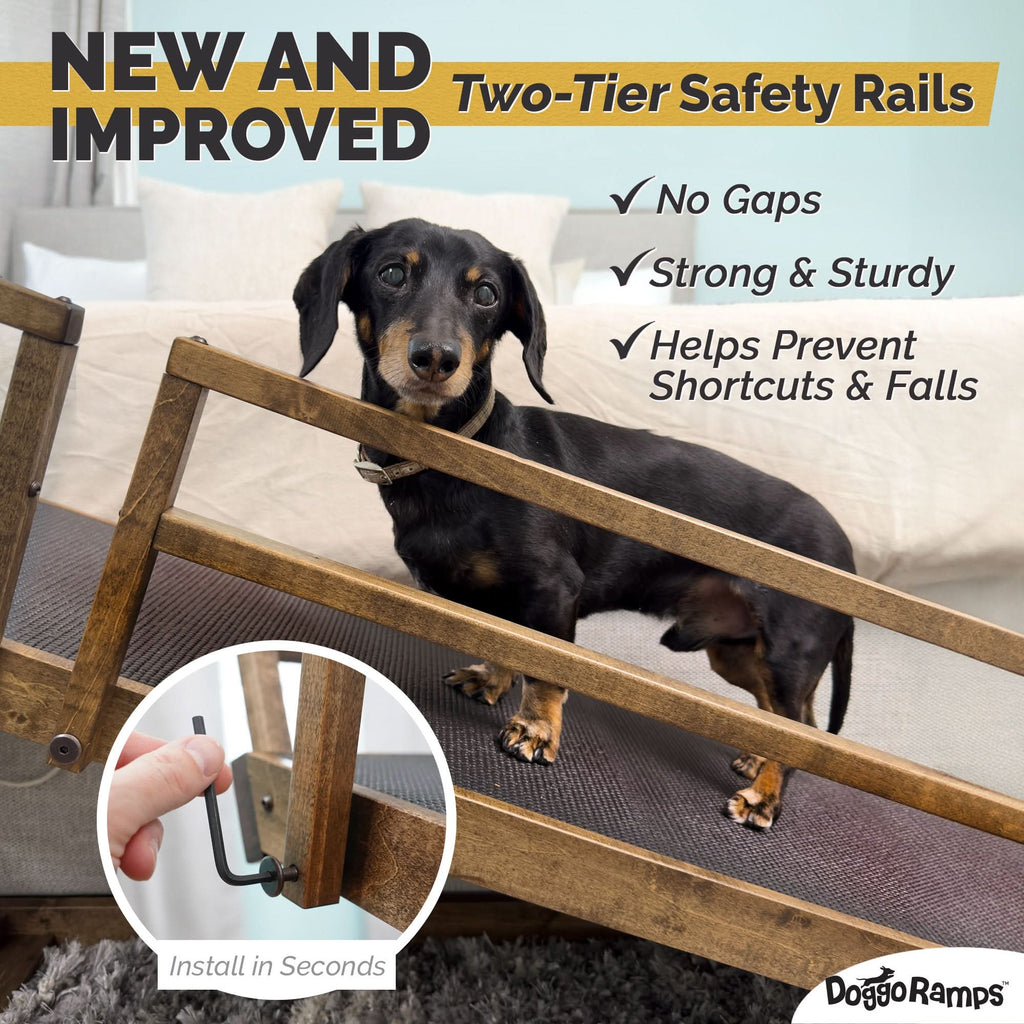 Adjustable Solid Maple Dog Ramp for Beds from 12 to 37 Inches High with Side Rails and Non-Slip Traction product image 5