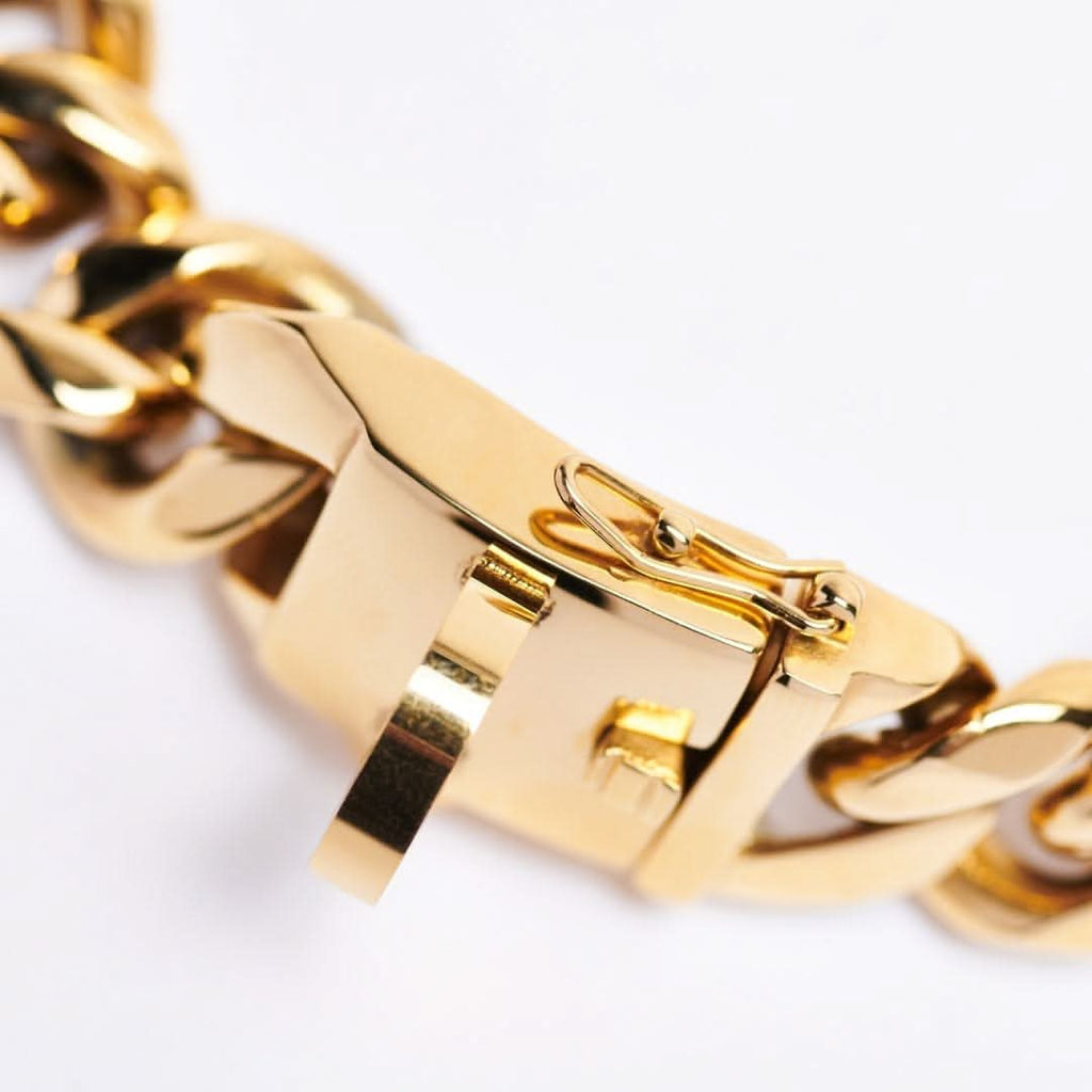 Gold Cuban Link Dog Collar in Nine Lengths from 9.8 to 25.6 Inches for a Bold Everyday Look product image 5