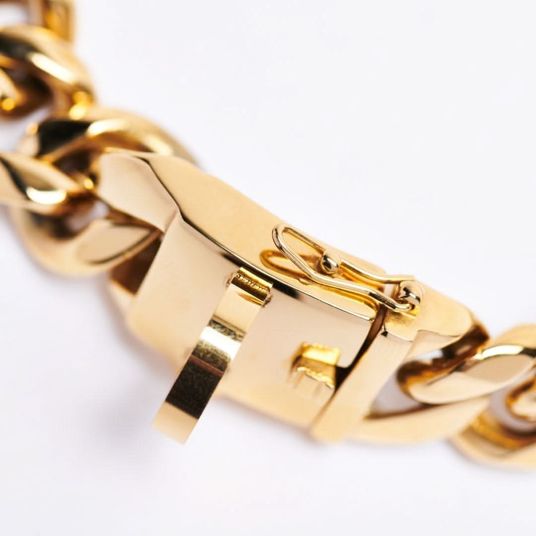 Gold Cuban Link Dog Collar in Nine Lengths from 9.8 to 25.6 Inches for a Bold Everyday Look product image 5