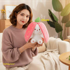 Reversible Bunny Plush Toy Transforming into Strawberry or Carrot Designs in Three Soft Sizes source image 4