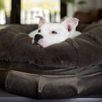 Orthopedic Bolster Dog Bed in Plush Faux Fur, Cocoon Shape and Five Sizes for Supportive Indoor Rest source image 5