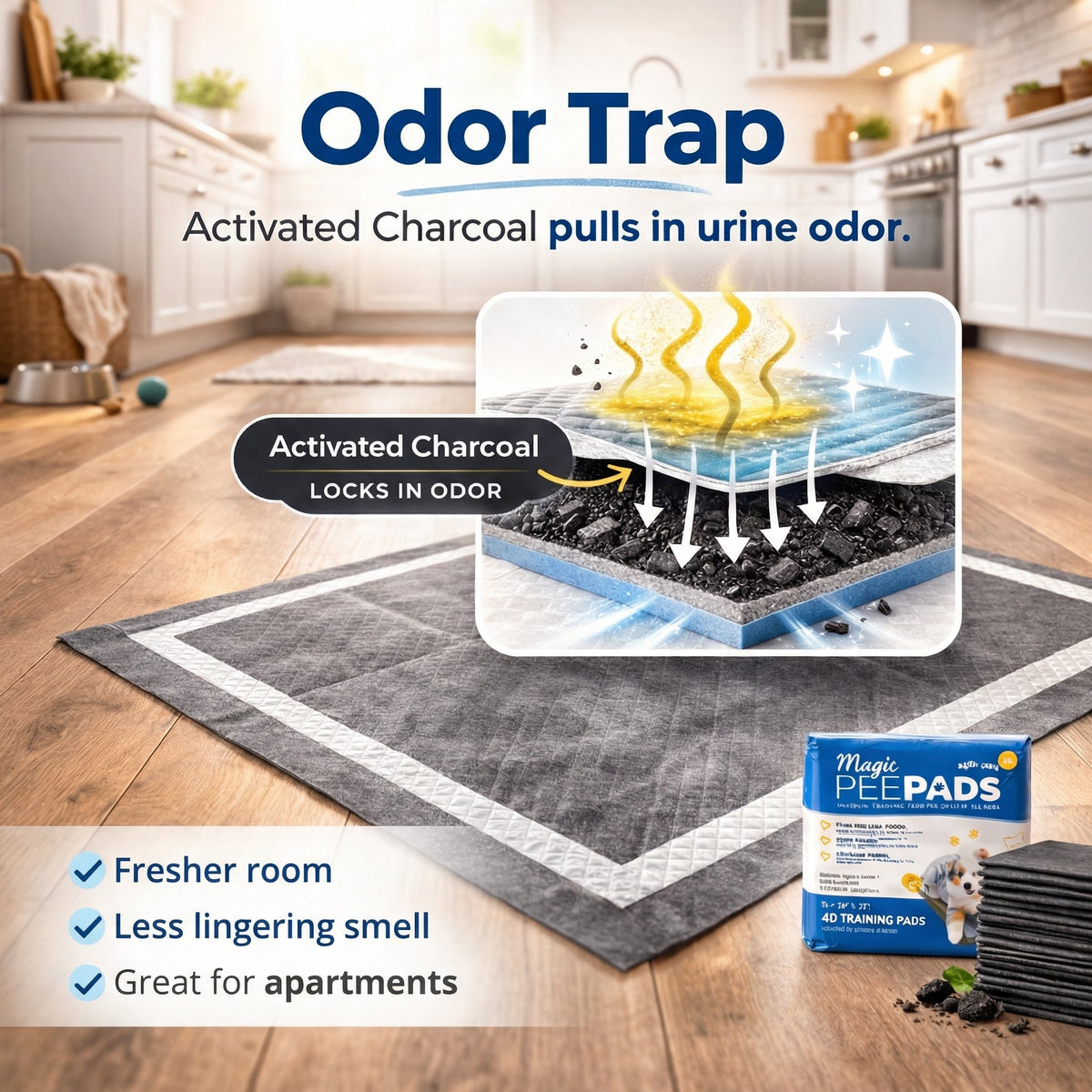 Extra Large Dog Training Pads Using Black Carbon Technology for Fast Absorption and Odor Control product image 5