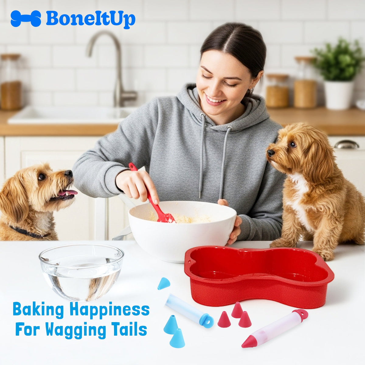 Dog Birthday Cake and Party Kit, Complete Bone-Shaped Baking and Decorating Set for a Special Celebration source image 6