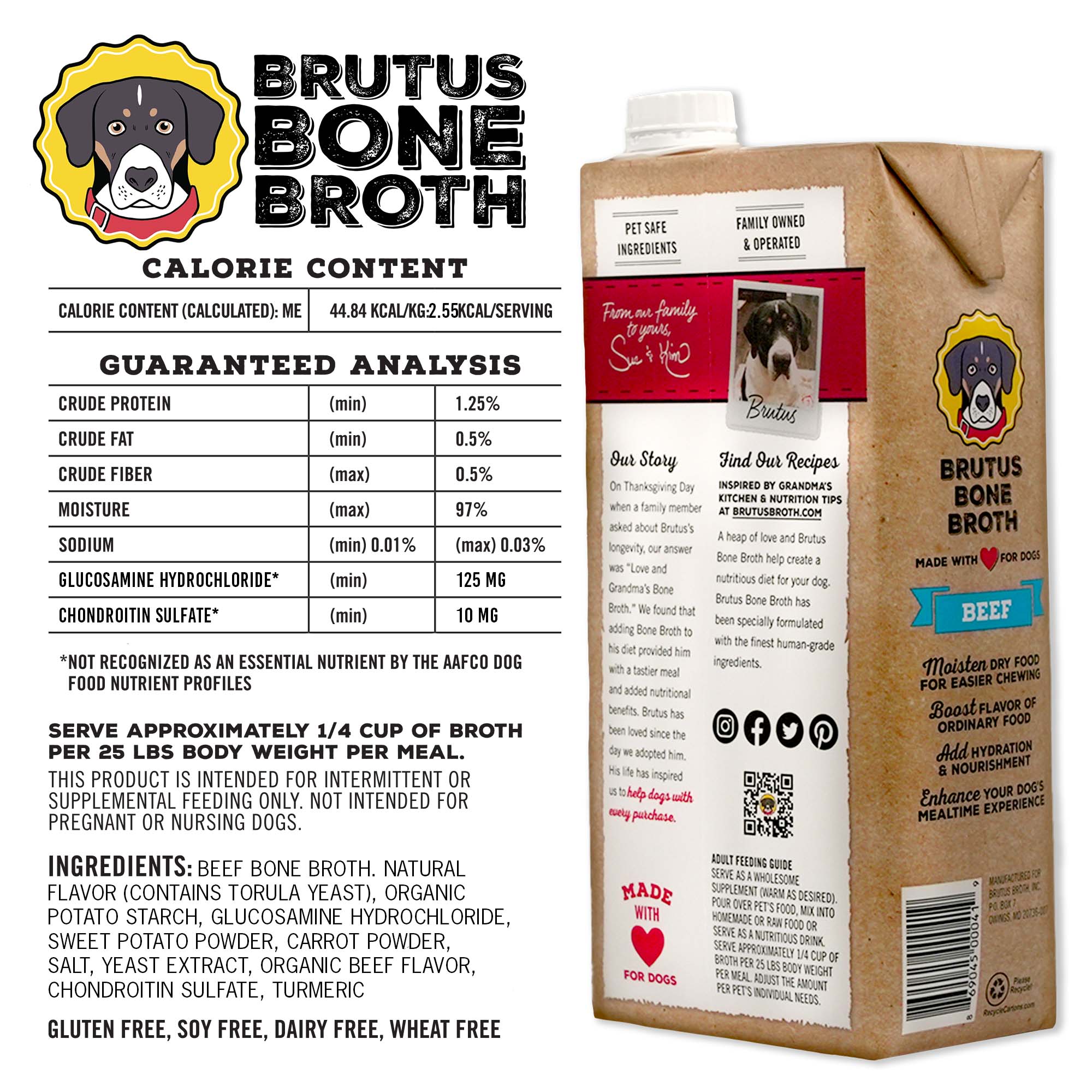 Beef Bone Broth Meal Topper for Dogs, All-Natural Superfood Support in Two-Pack or Six-Pack Sizes source image 6