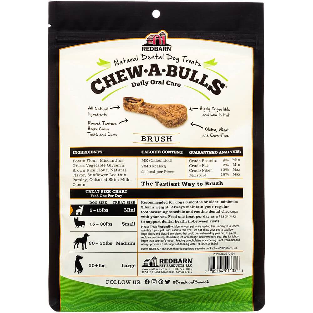 Dental Brush Chews for Dogs, Ridged Limited-Ingredient Treats in Small or Large Packs for Daily Oral Care source image 6