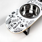 Elevated Double Dog Bowl Stand, Medium Skateboard-Deck Feeder with Two 4-Cup Stainless Steel Bowls source image 6