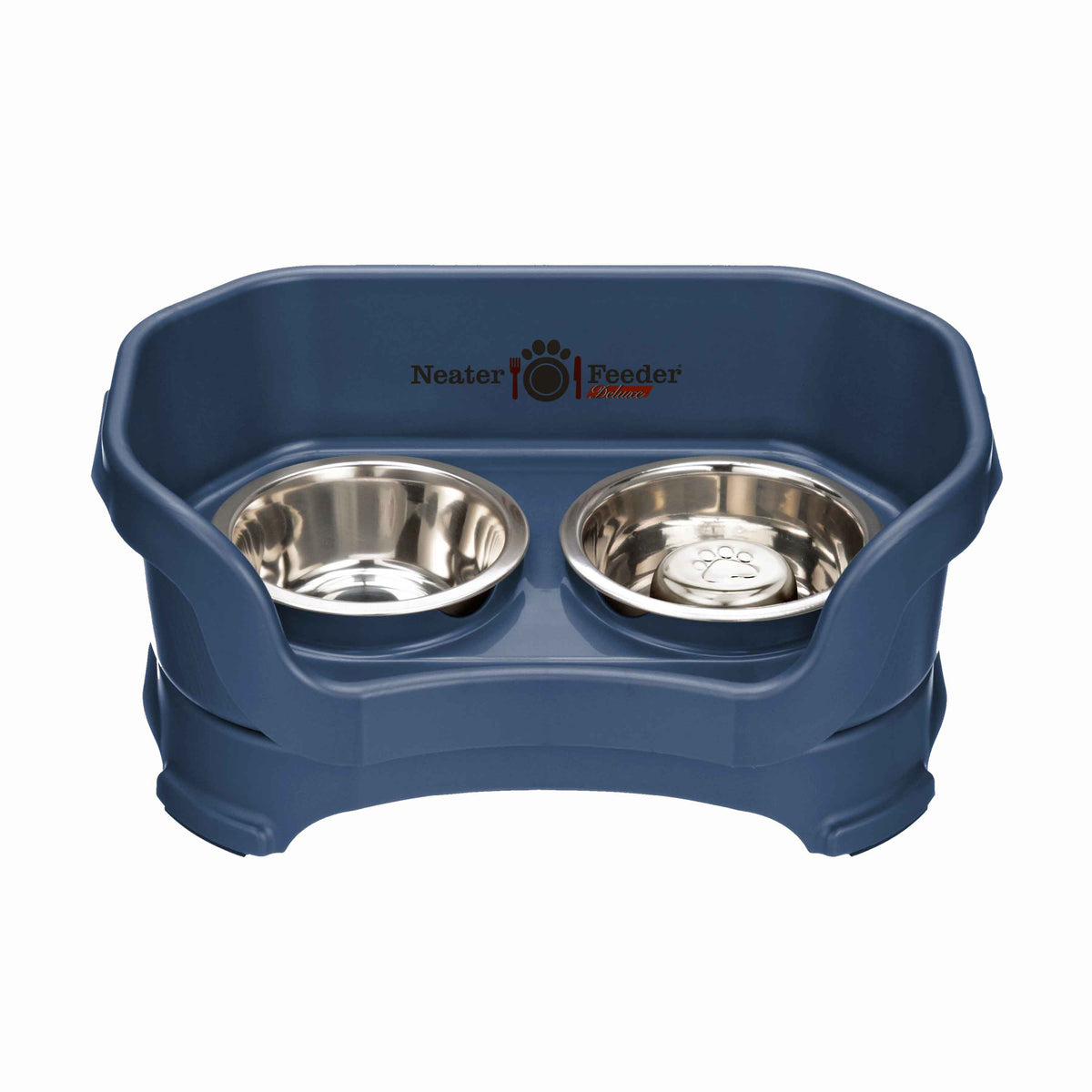 Elevated Slow Feeder Station for Dogs, Stainless Steel Bowl Set and Spill-Catching Basin in Three Sizes source image 6