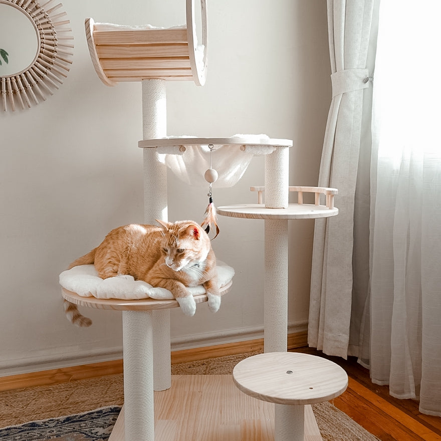 Transformable Cat Tree for Large Cats, Modular Tower with Hammock and Three Flexible Layouts for Multi-Cat Homes source image 6