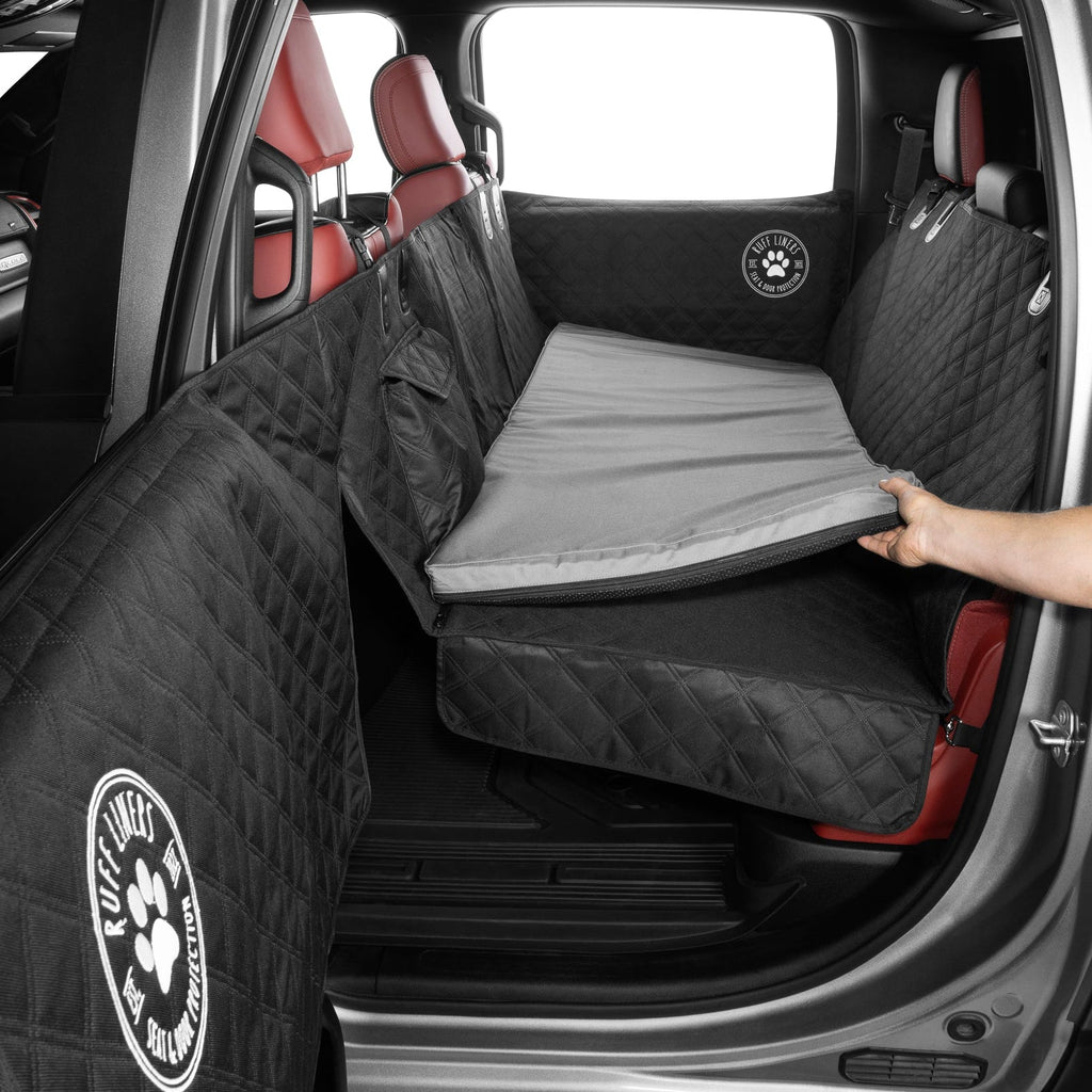 Travel Dog Bed for Cars and Trucks, Two-Inch Support Foam in Waterproof Washable Black or Gray Covers source image 6