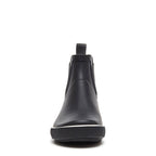 Women's Black Rubber Rain Booties for Wet Weather, Featuring Treaded Soles and Easy Pull-On Heel Loops source image 6