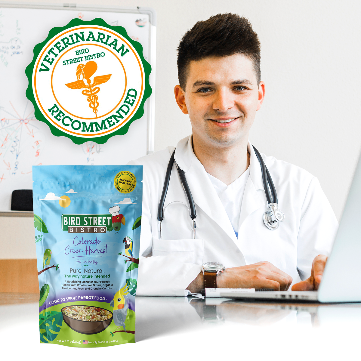Cookable Parrot Food Blend, Three-Minute Whole-Grain Recipe Featuring Fruit and Vegetables for Daily Feeding source image 6