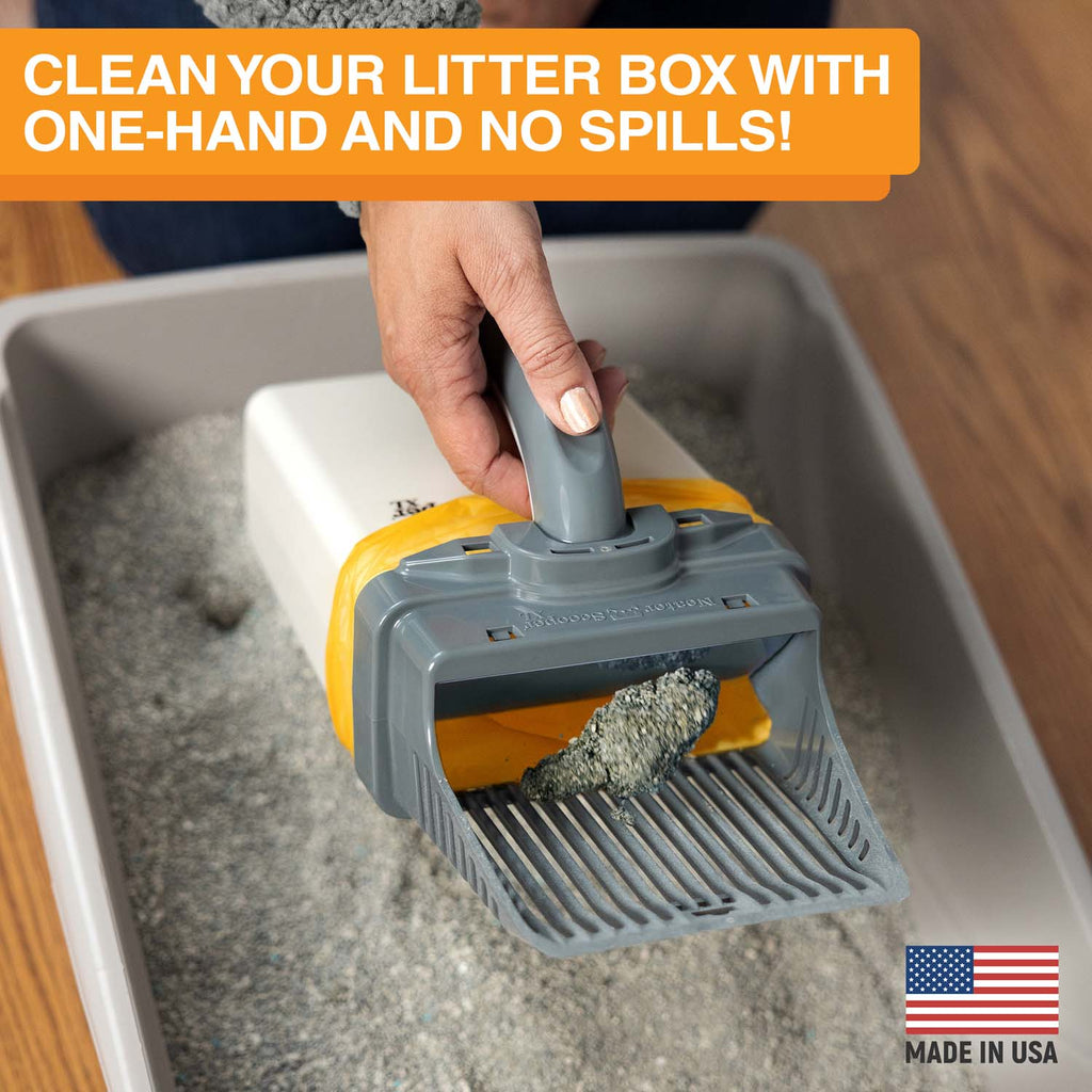 Scoop-to-Bag Cat Litter Scoop for One-Handed Cleanup, Quick-Sift Head and Large-Capacity Bag Bin source image 6