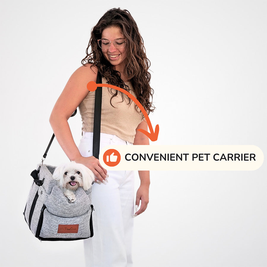 Pet Car Booster Seat and Carrier for Small Pets, Convertible Travel Basket with Safety Tether and Pillow source image 6