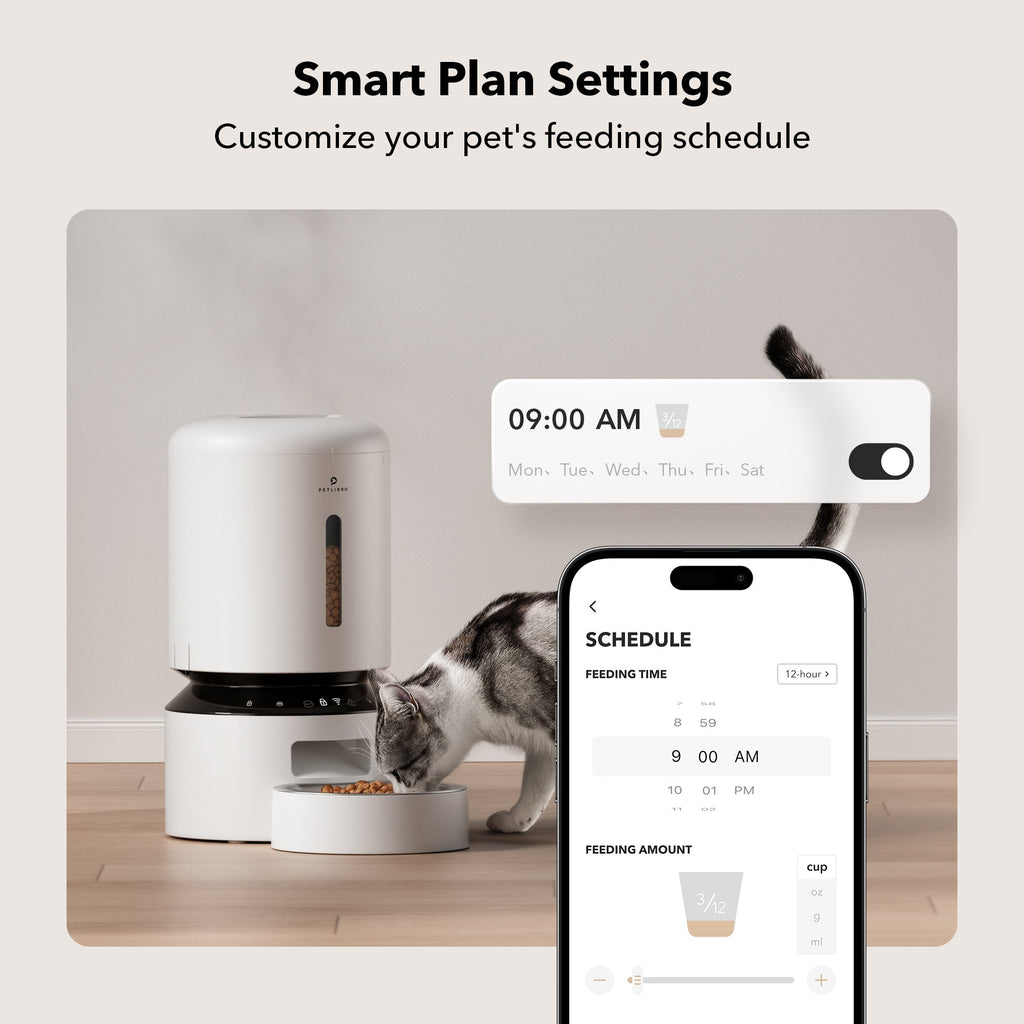 WiFi Automatic Pet Feeder, 5 Liter Timed Food Dispenser with App Scheduling and Single or Dual Bowls source image 6
