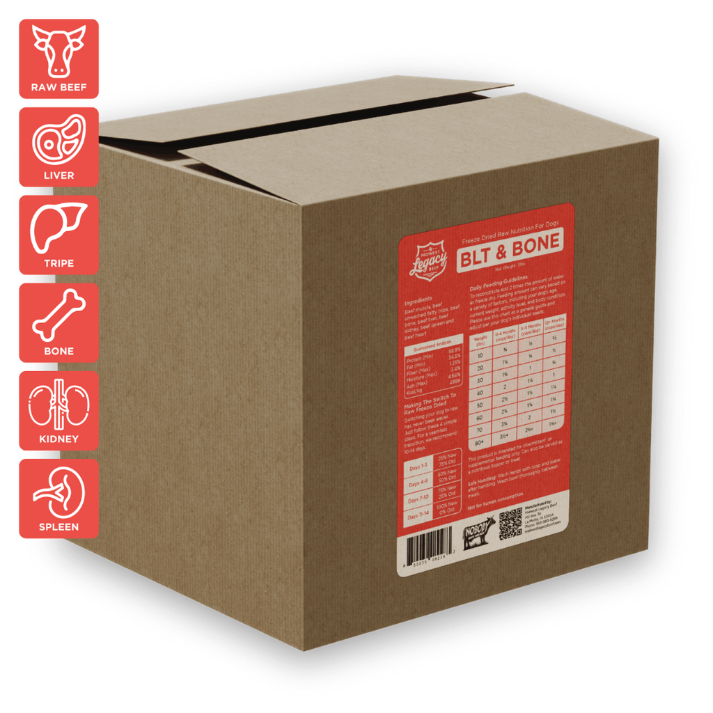 Freeze-Dried Beef Dog Food, 68% Beef Recipe with Ground Bone and Green Tripe in Five Bag Sizes source image 6