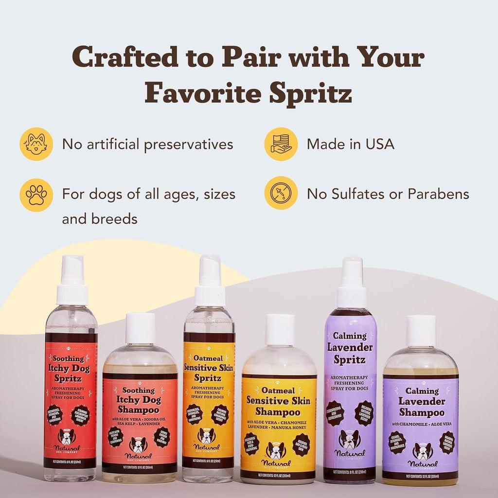 Sensitive Skin Dog Shampoo, Oatmeal and Aloe Vera Formula in a Gentle 12 oz Wash for Puppies and Adult Dogs source image 6