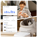 Open-Top Self-Cleaning Cat Litter Box, App-Connected Waste System with Safety Sensors for Cats up to 33 lb source image 6
