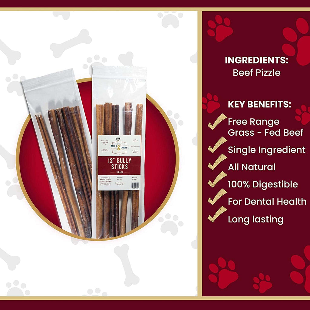 Smoked Bully Sticks for Dogs, 10 to 12 Inch American Beef Chews in 5, 10 and 20 Count Packs source image 6