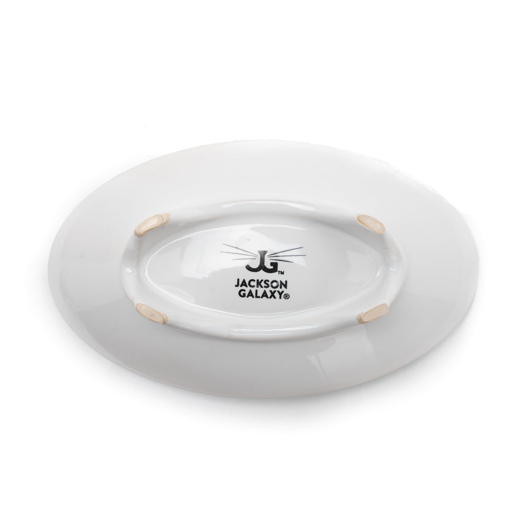 Elevated Oval Ceramic Cat Bowl with Wide Whisker-Friendly Shape for Wet or Dry Food and Easier Mealtimes source image 6
