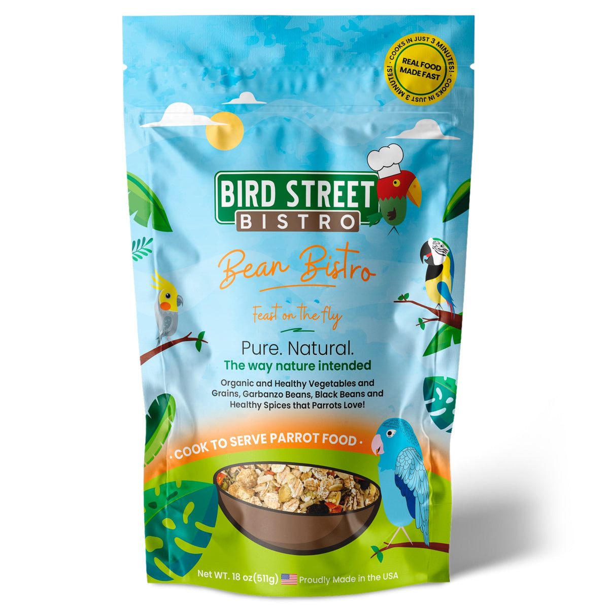 Cookable Parrot Food Blend, Natural Bean and Whole-Grain Meal for Enriching Everyday Feeding source image 6