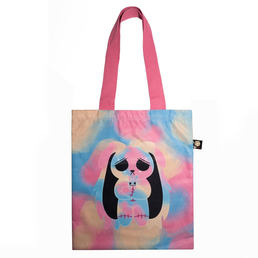 Tie-Dye Anxiety Rabbit Plush Set, 50 cm Character with Two Worry Bunnies Stored Inside the Zippered Body source image 6