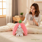 Reversible Bunny Plush Toy Transforming into Strawberry or Carrot Designs in Three Soft Sizes source image 5