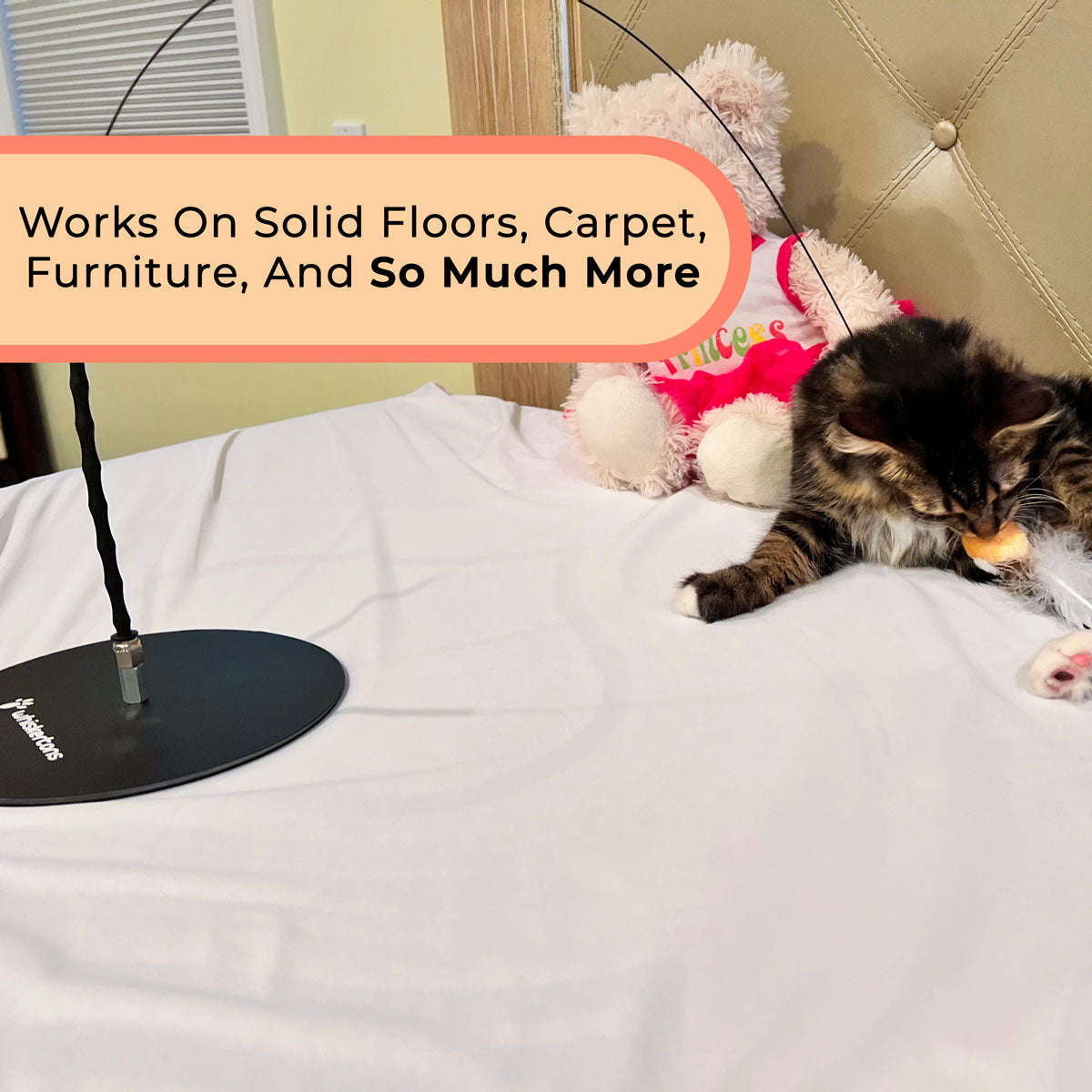 Interactive Bird Cat Toy Bundle, Weighted Base and Suction Cup Set with Five Realistic Attachments for Hunting Play source image 6