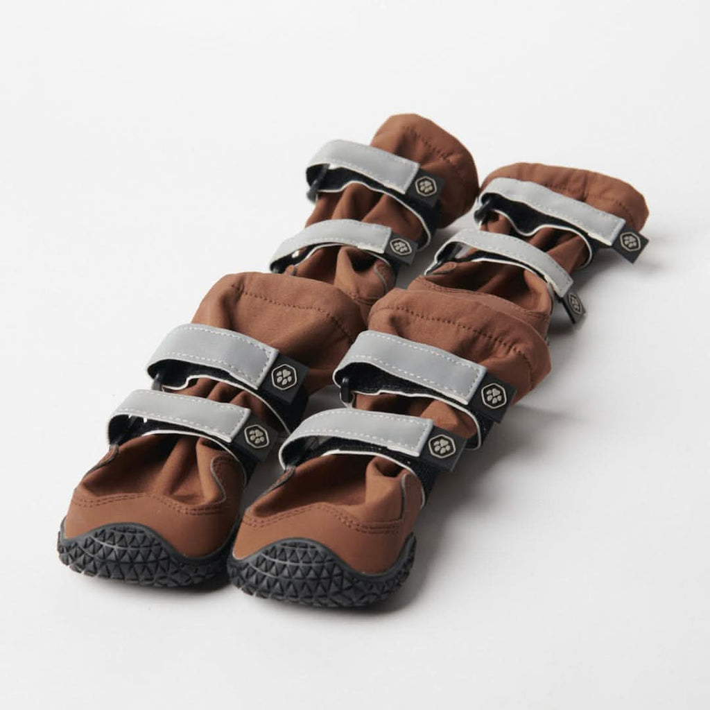 Waterproof Dog Rain Boots in Brown, Four-Shoe Set for Mud, Snow and Wet Walks across Eight Sizes source image 6