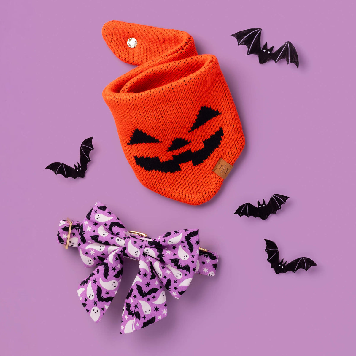 Jack-o’-Lantern Knit Dog Bandana product image 6