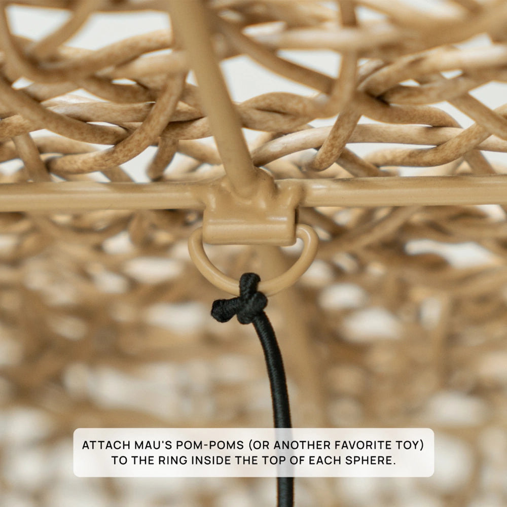 Three-Cave Rattan Cat Tree product image 6