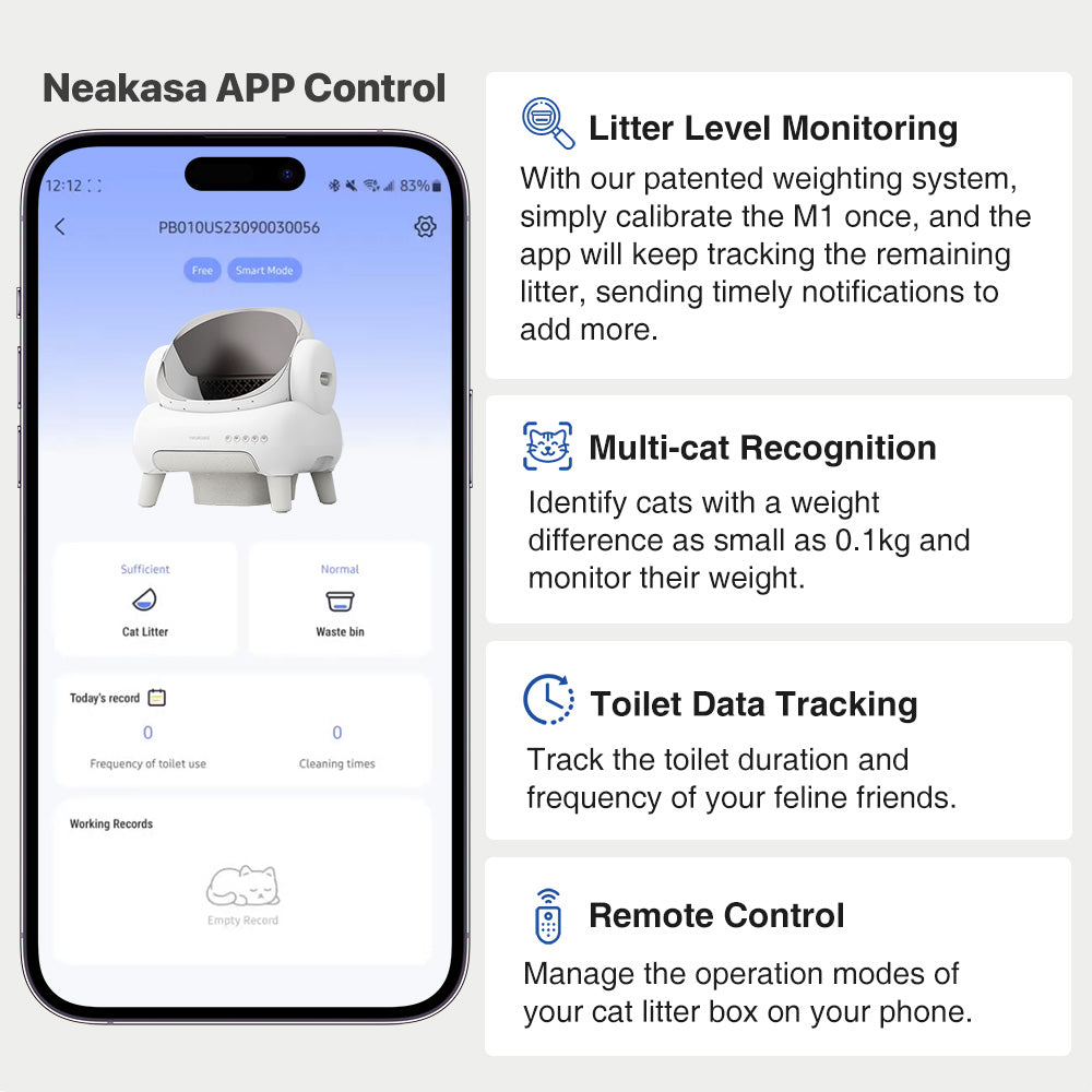 Open-Top Self-Cleaning Cat Litter Box, App-Connected Waste System with Safety Sensors for Cats up to 33 lb source image 7