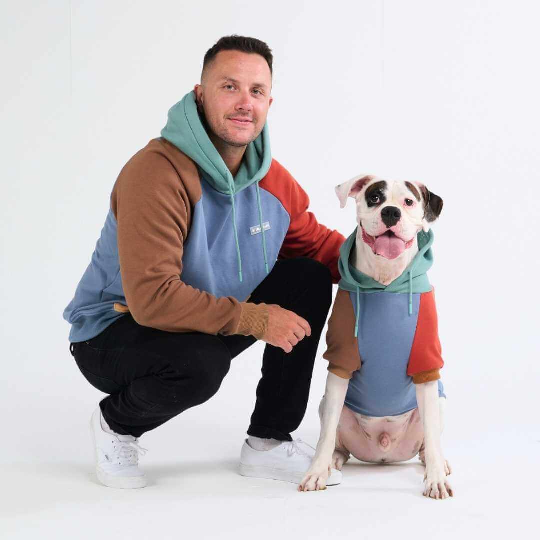Color Block Fleece Hoodie for Adults with Four-Way Stretch and Eight Coordinated Designs for Pet Matching product image 7