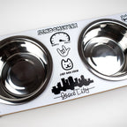 Elevated Double Dog Bowl Stand, Medium Skateboard-Deck Feeder with Two 4-Cup Stainless Steel Bowls source image 7