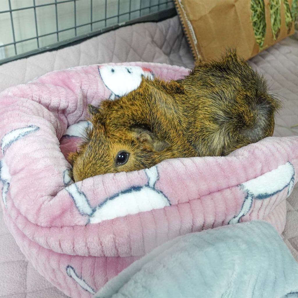 Guinea Pig Plush Play Set for Daily Hideaway and Rest Time, Three-Piece Package in Pink or Gray source image 7