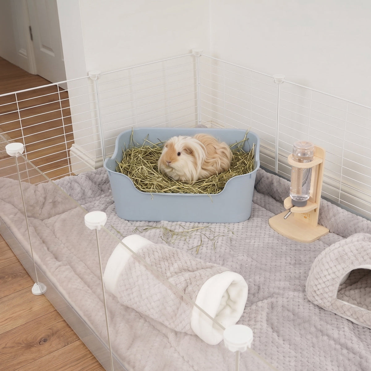 Small Animal Litter Box for Guinea Pigs and Rabbits, High-Sided Low-Entry Design in Five Colors source image 7