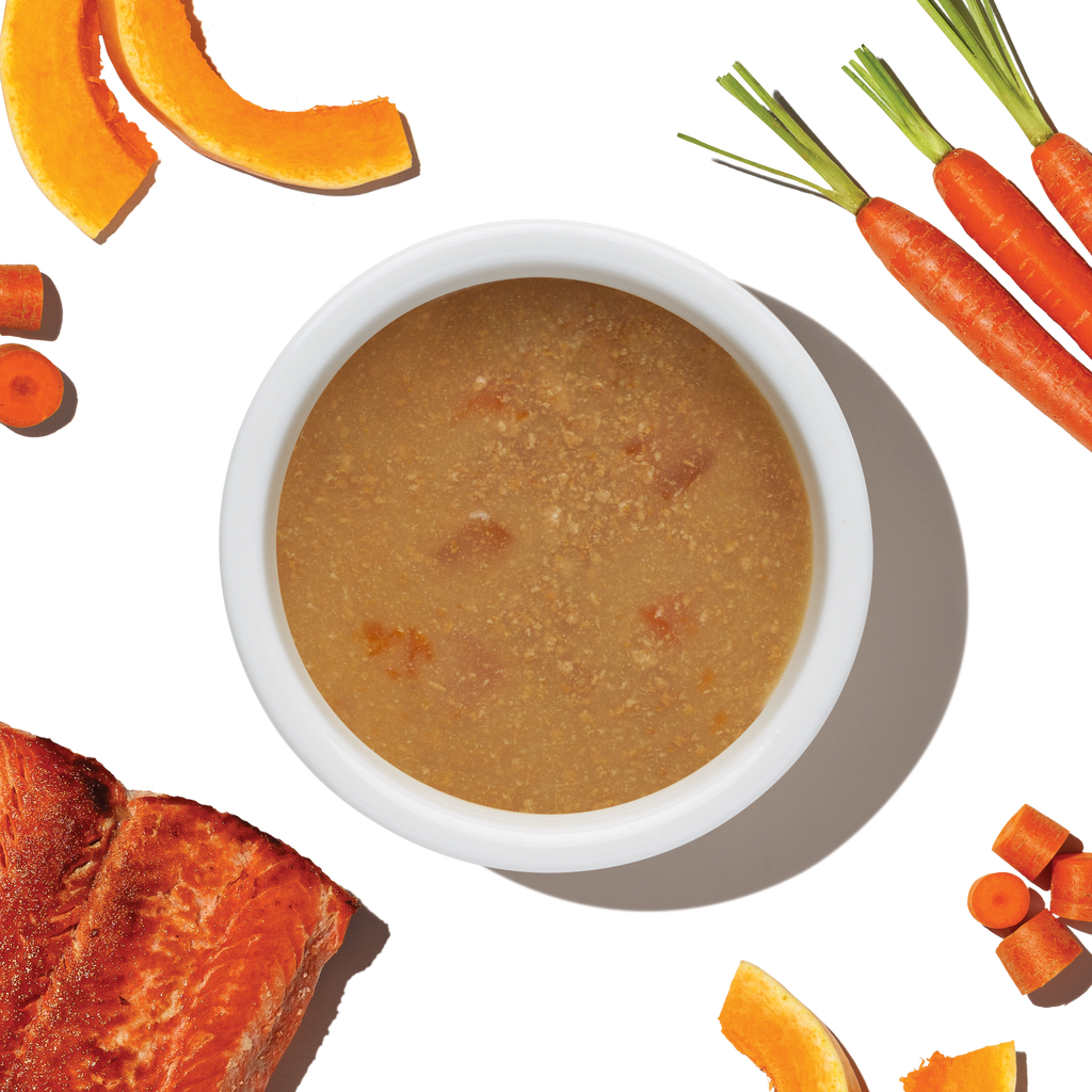 Salmon Stew Dog Food Topper for Skin and Coat Support, 12 Pack of 5.5 oz Pour-Over Cartons source image 7