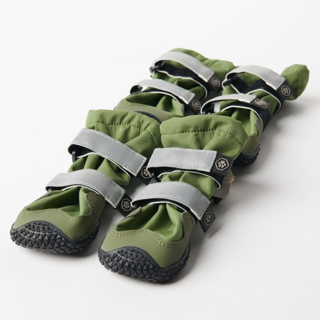 Green Waterproof Dog Rain Boots, Reflective Fleece-Lined Paw Protection for Snow, Salt and Mud source image 7