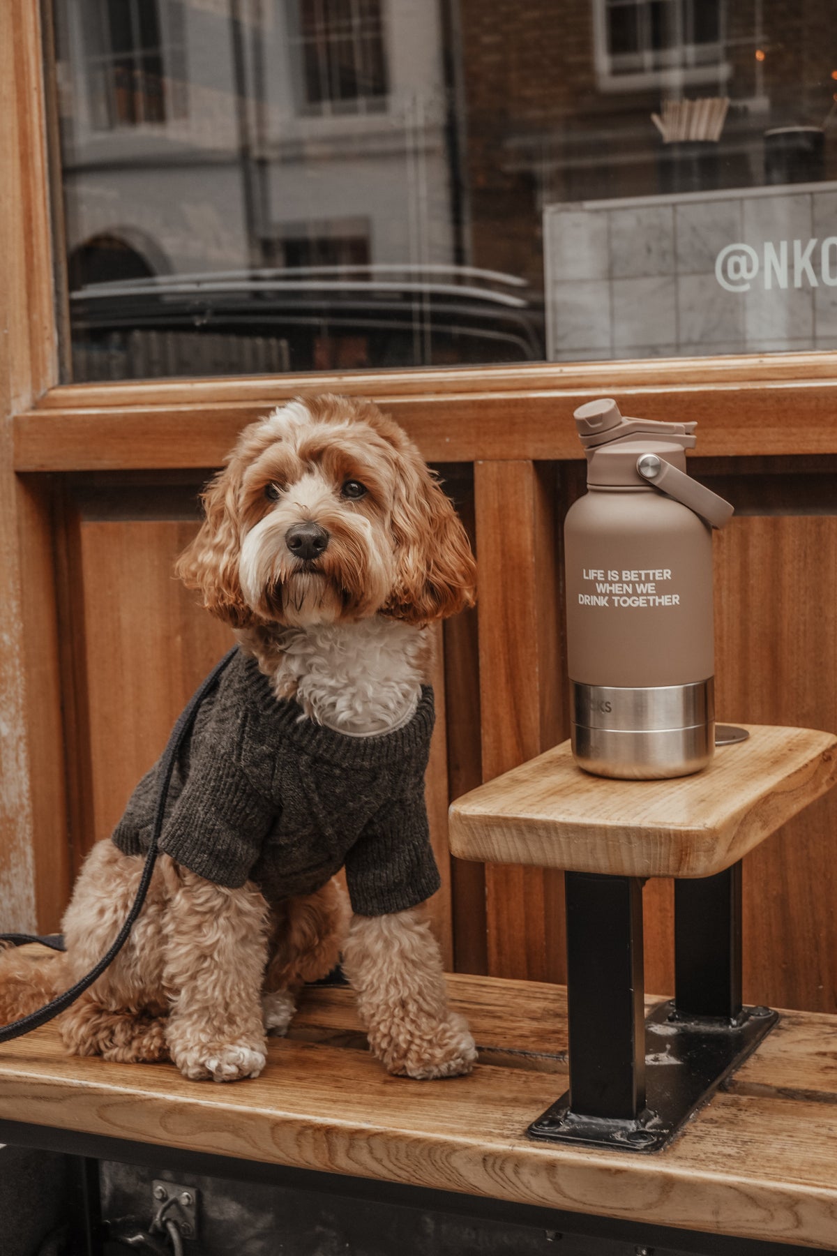 3-in-1 Dog Travel Water Bottle with 32 oz Reservoir and Two Detachable Bowls in Three Colors source image 7