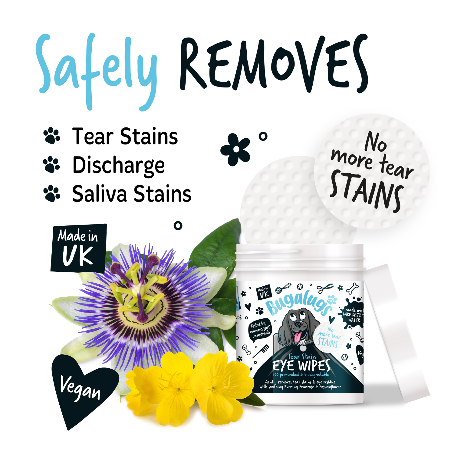 Dog Tear Stain Eye Wipes, 100 Pre-Soaked Textured Biodegradable Pads for Gentle Daily Eye-Area Cleaning source image 7