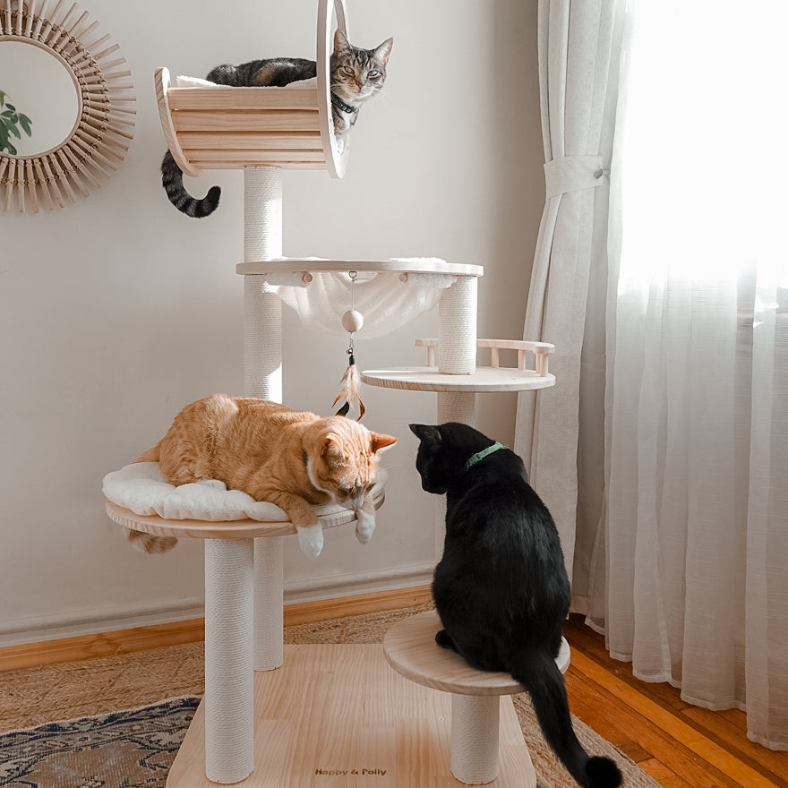 Transformable Cat Tree for Large Cats, Modular Tower with Hammock and Three Flexible Layouts for Multi-Cat Homes source image 7