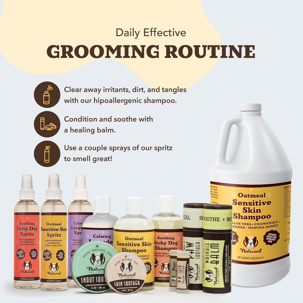 Sensitive Skin Dog Shampoo, Oatmeal and Aloe Vera Formula in a Gentle 12 oz Wash for Puppies and Adult Dogs source image 7