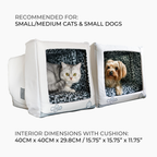Retro Monitor Pet Cave Bed for Cats and Small Dogs, Dual-Texture Cushion and Washable Zipper Cover source image 7