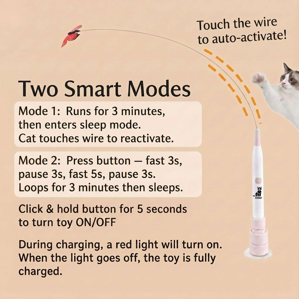 Automatic Butterfly Cat Toy, Rechargeable 360-Degree Chaser for Indoor Exercise with Suction-Cup Mount source image 7