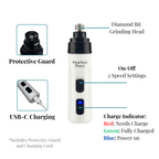 Electric Pet Nail Grinder, USB-C Rechargeable Two-Speed Tool with Three Guards and Diamond Grinding Head source image 7